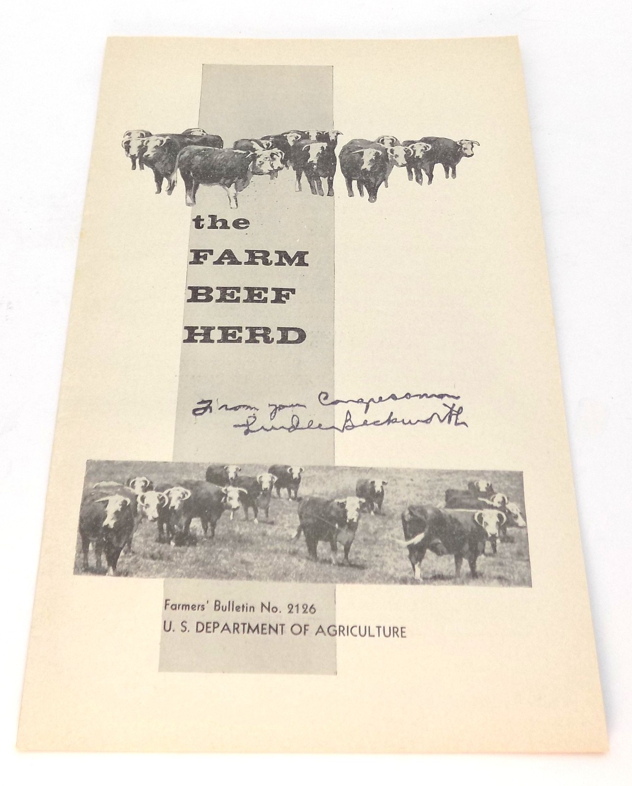 Vntg The Farm Beef Herd US Dept Ag Farmers&rsquo; Bulletin No. 2126 Buckworth 1958