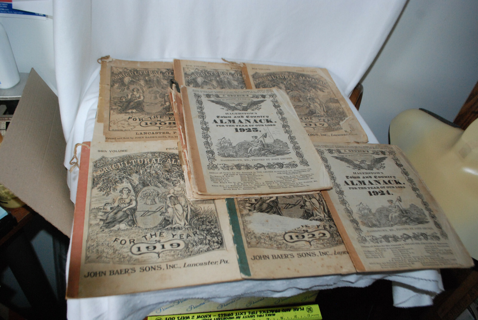 Vintage LOT Of 16 John Baer’s Sons Agricultural Almanac Lancaster, PA 1908…