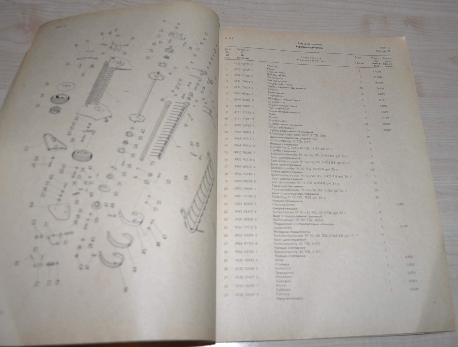 1985 Fortschritt Hochdruckpress K 454 Baler Spare Parts Manual DDR