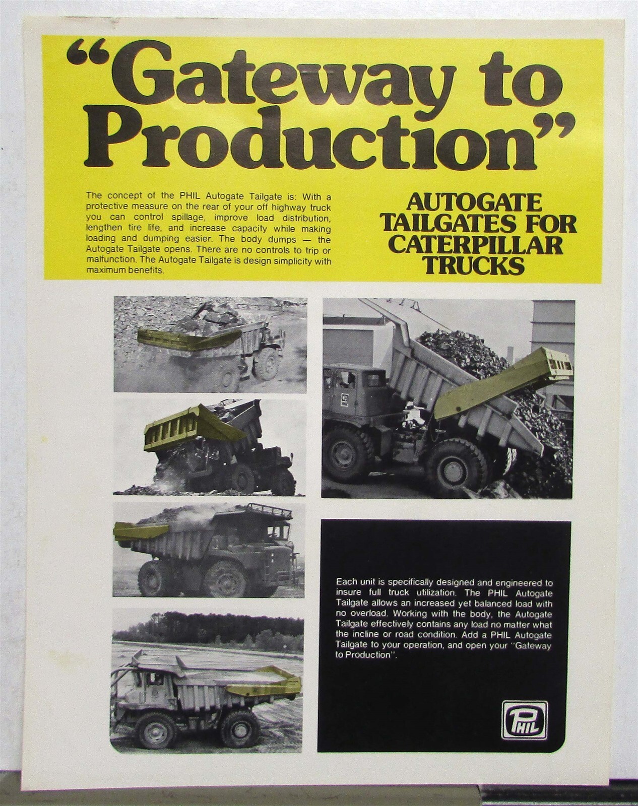 1982 Philippi-Hagenbuch Autogate Tailgate Specifications Sales Data Sheet
