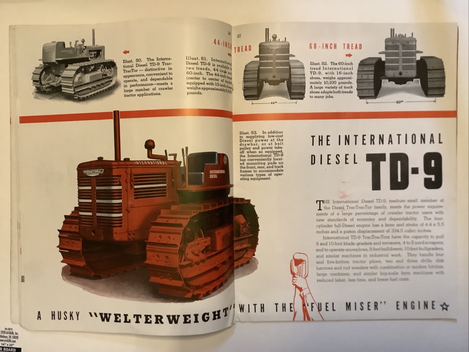 VINTAGE INTERNATIONAL DIESLE TRACTORS TD6, TD9, TD14, TD18 48 PAGES CATALOG