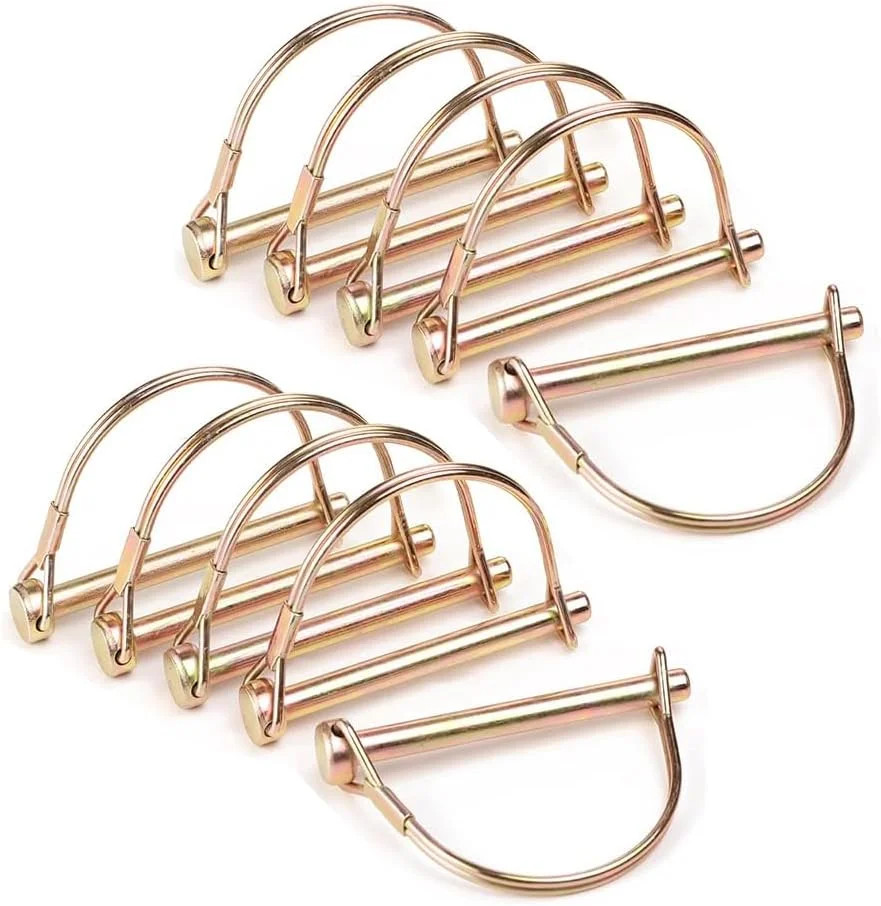 10 Pack 1/4×4 Inch Trailer Coupler Pin Set, Heavy Duty Locking Pin Secure Towing