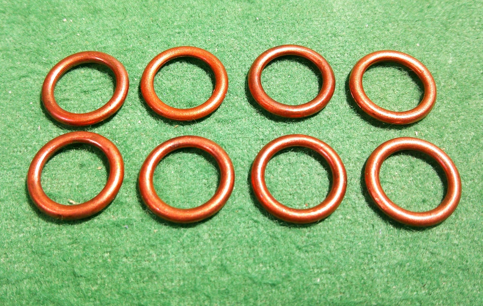 Vintage NOS Champion 10mm Spark Plug Copper Gaskets Set of 8