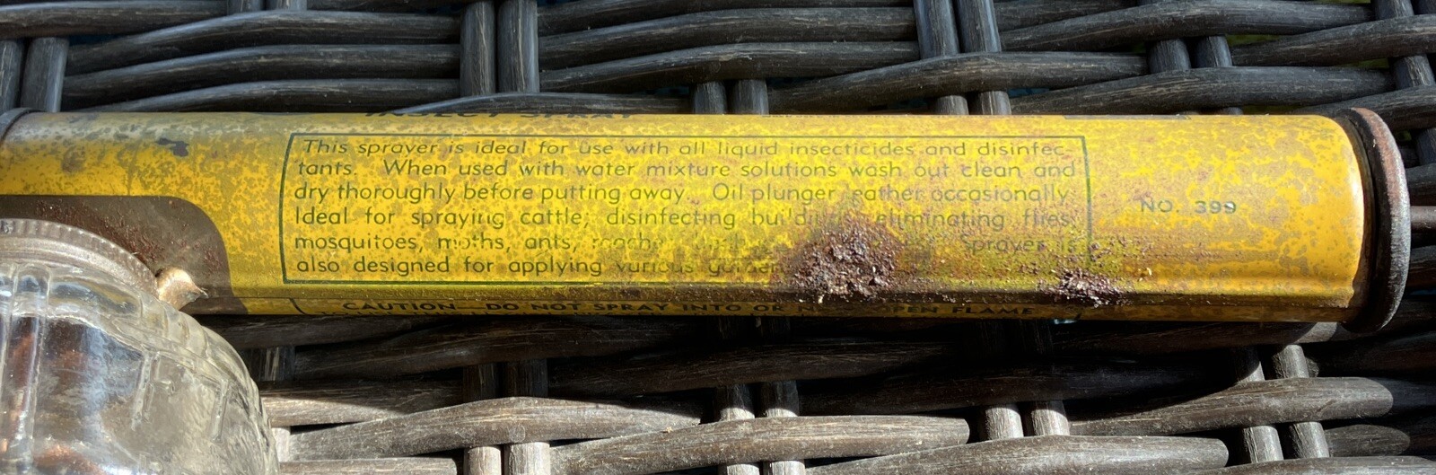 1940’s Flyded Insect Sprayer Embossed Glass Version