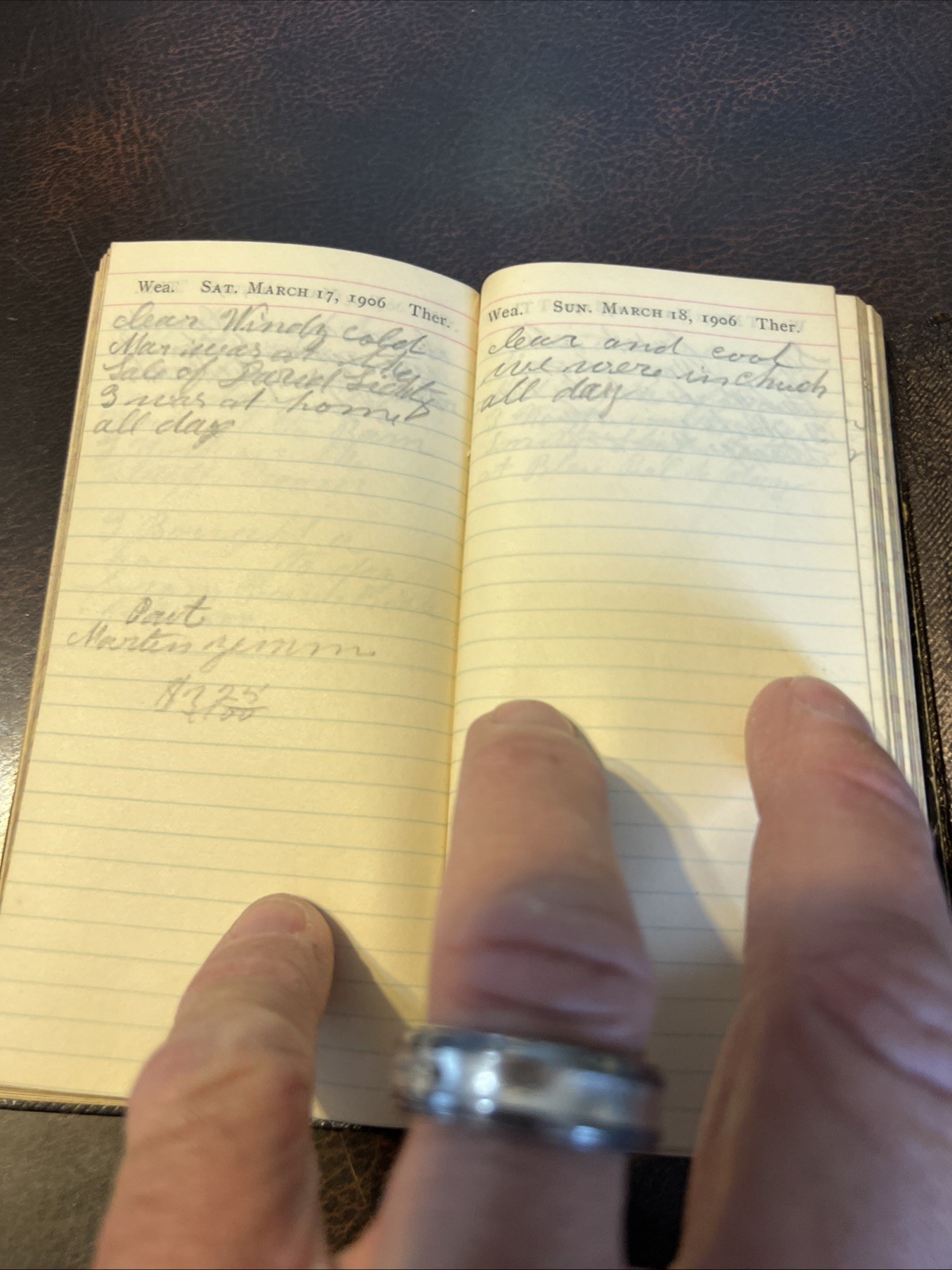 Rare 1906 Excelsior Diary Leather Bound Memo Farmers Almanac Booklet