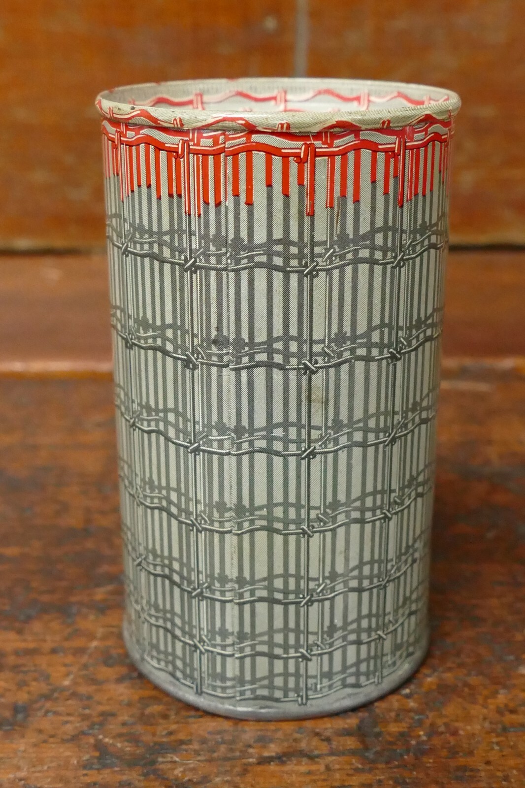 Vintage 1950s RED BRAND Barbed Wire – Wire Fence Promo Advertising Tin Coin Bank