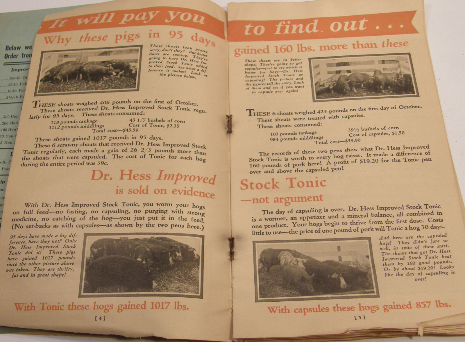 VINTAGE 1927 DR HESS CATALOG ASHLAND OHIO LIVESTOCK POULTRY PIGS COWS REMEDIES