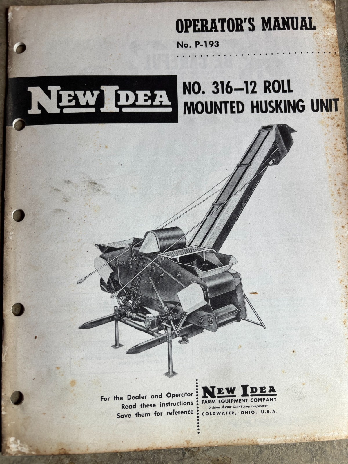 New Idea 316 12 Roll Mounted Husking Unit Operator&rsquo;s Manual AMIL26