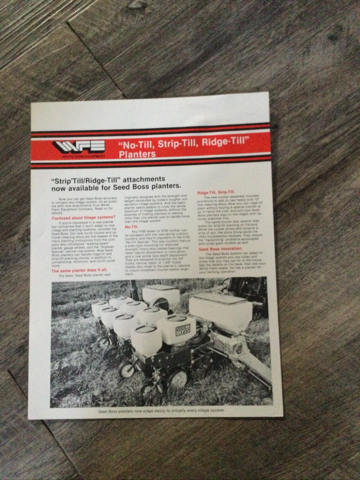 White Farm Equipment WFE Seed Boss Planter 5100 Series No-till Brochures (2)
