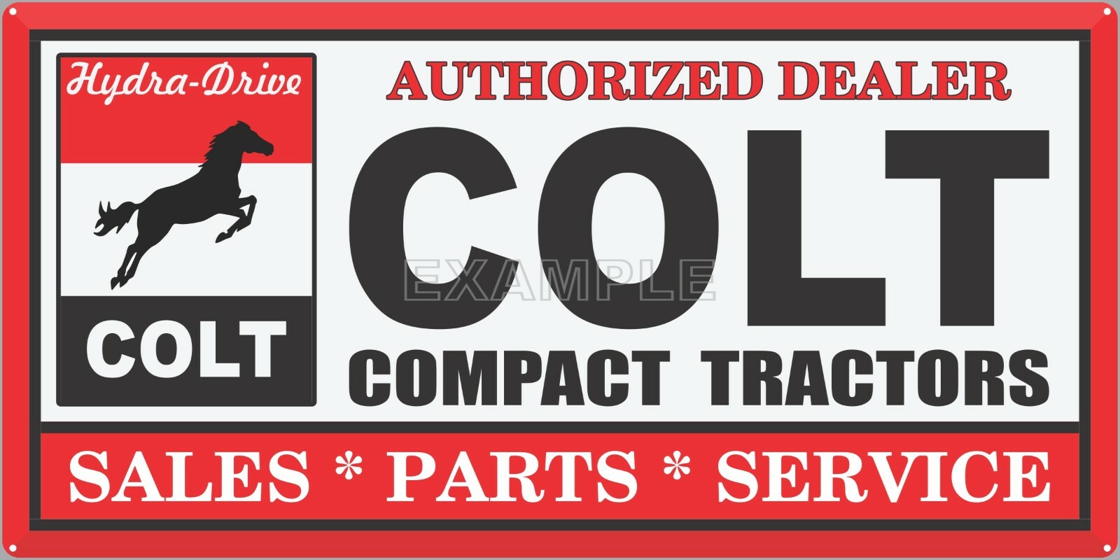 COLT COMPACT TRACTORS DEALER OLD VINTAGE SIGN REMAKE ALUMINUM SIZE OPTIONS