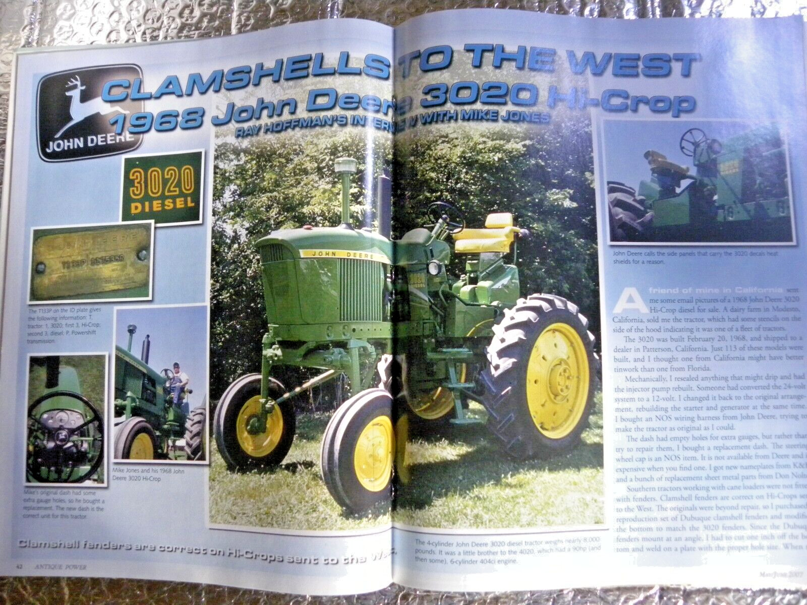ANTIQUE POWER Magazine May June 2007 Cover 1968 John Deere Hi-Crop