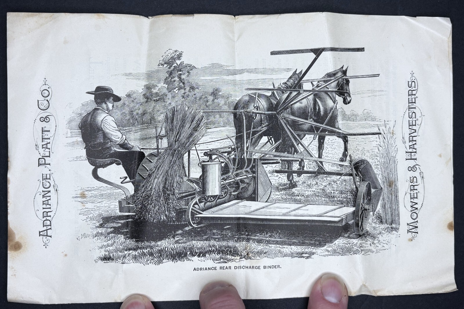 RARE Catalog Farm Flyer – Adriance Platt Co Mowers Harvesters Binders 1888 NY