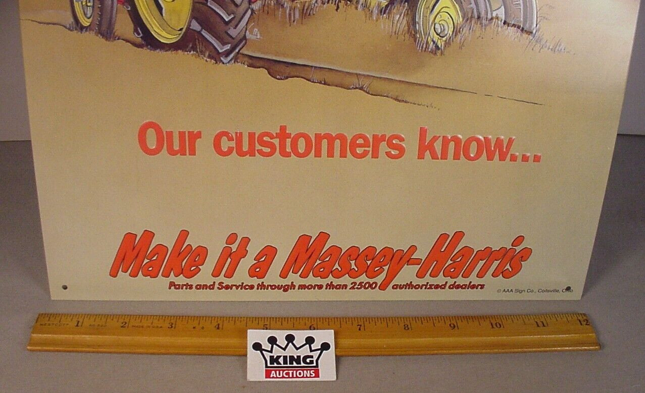 Massey Harris Farm Tractors tin sign metal advertising 16 x 14 Made in USA