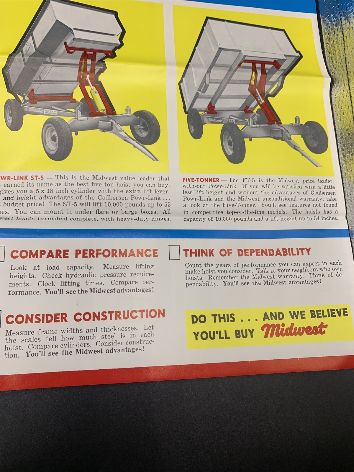 Pair Fantastic 1960’s Midwest Industries Farm Equipment Brochures-Ida Grove Iowa
