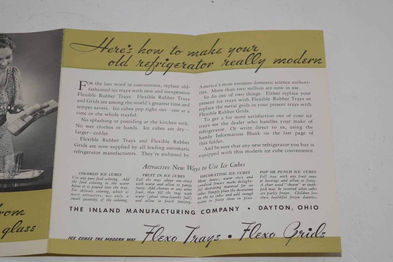 Vintage 1933 Chicago Worlds Fair Sales Brochure – Inland Mfg. Co.-Ice Cube Trays
