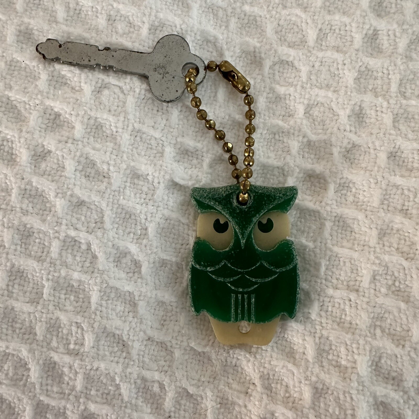Vtg Hanover Pa Gobrechts 66 Serv Sta Glow In The Dark Keychain Owl Shaped