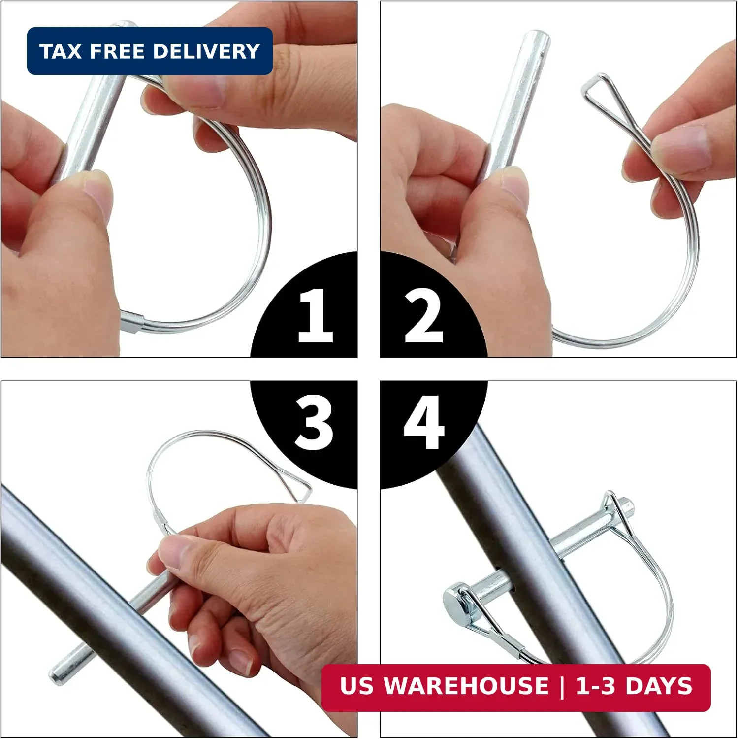 Uenhoy 10 Pcs Shaft Locking Pin 5/16 Inch Safety Coupler Pin Arch Wire Lock Pin