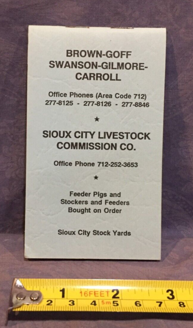 Brown-Goff-Swanson-Gilmore-Carroll Sioux City Livestock Advertising Notebook