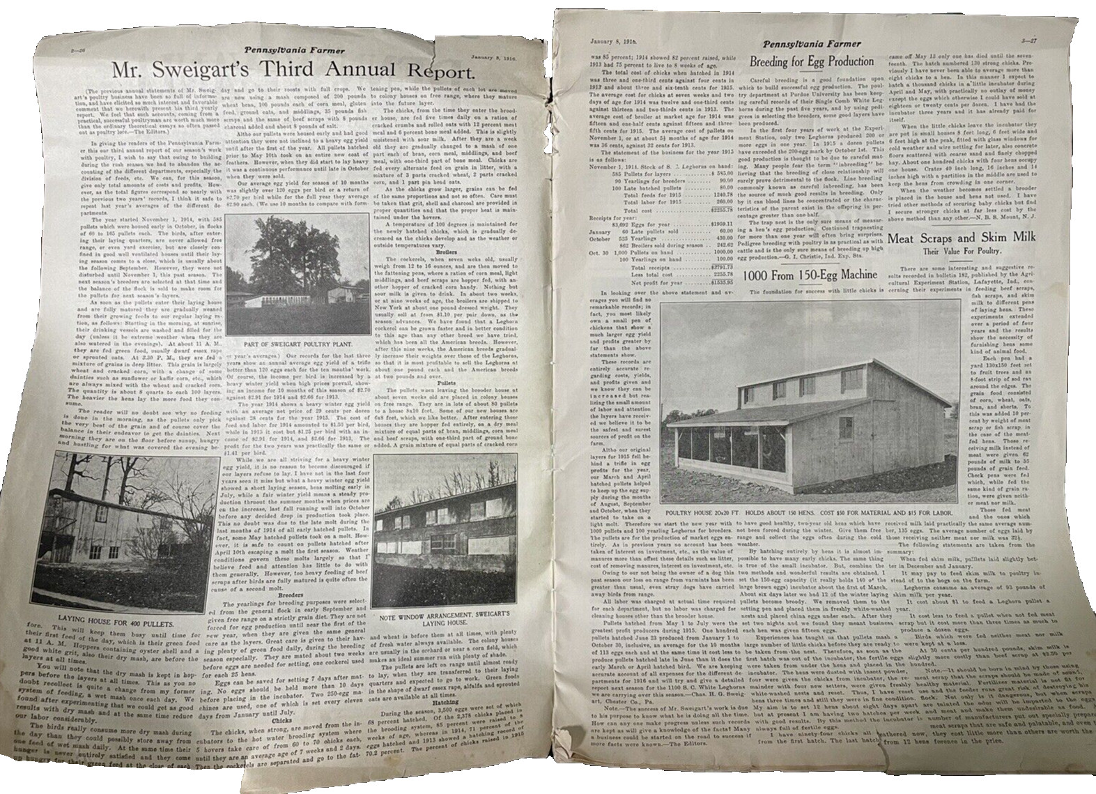 1916 Pennsylvania Farmer Newspaper Vol 39 No 2 Antique advertising Mogul Tractor