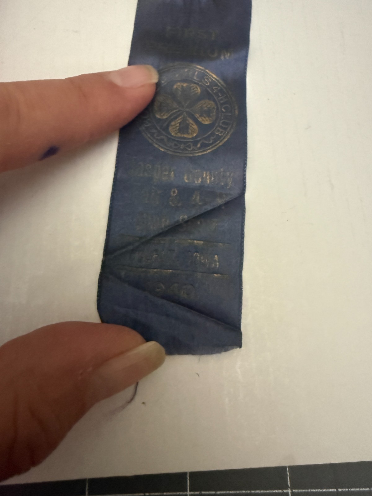1940 Jasper County Iowa 4-H Club First Premium Ribbon Colfax Iowa