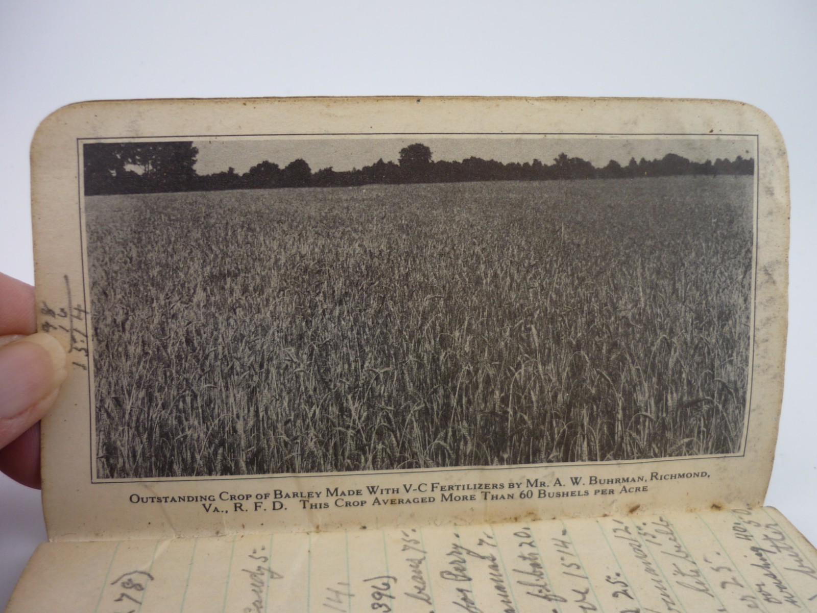 1941 V-C Fertilizers Pocket Notebook Tobacco Farm Advertising