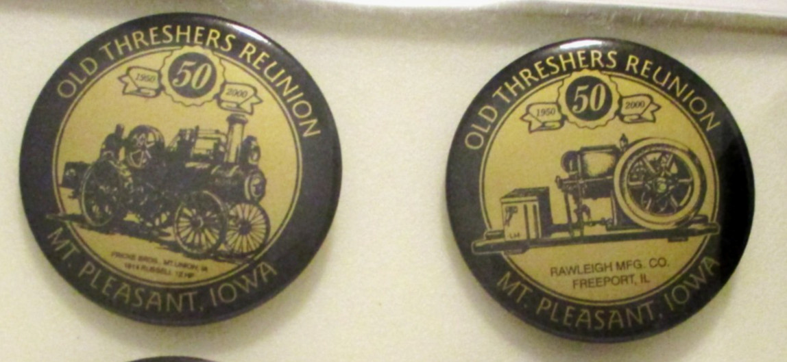 Old Threshesr Reunion Mt Pleasant IA Pinback Buttons 50th Anniversary Set 2001