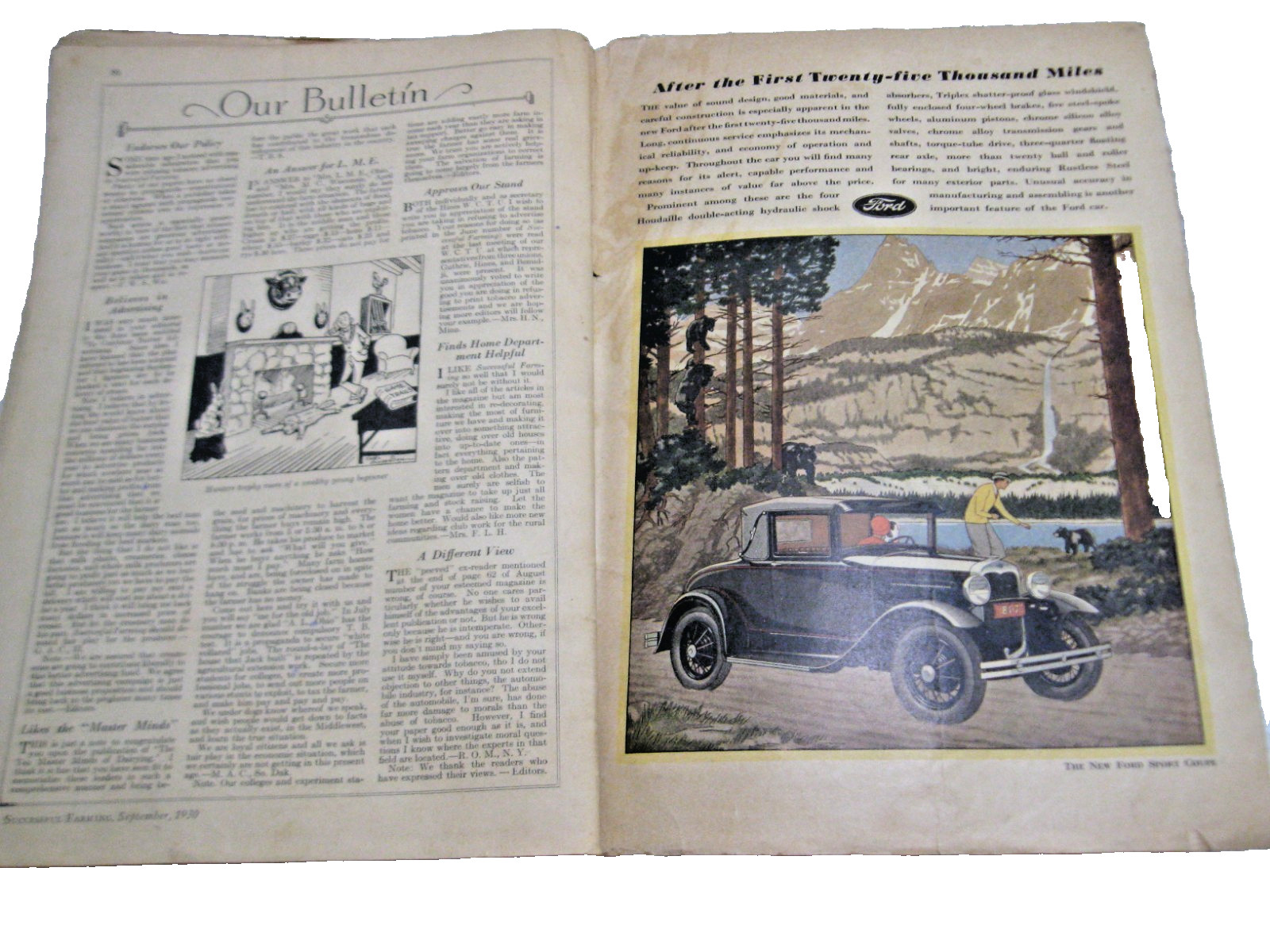 SUCCESSFUL FARMING Dec 1924 Sept 1930 & Renewal Model A IH Mobiloil Buick
