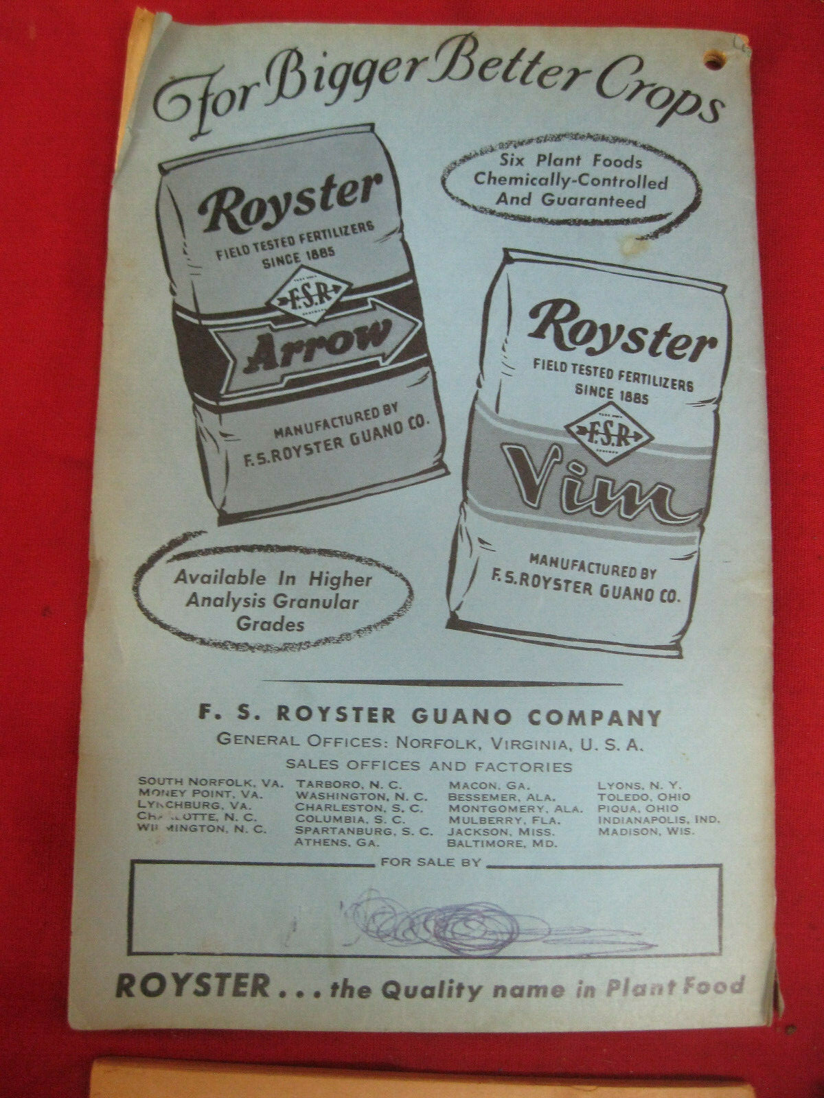 Unique Antique Lot of 4 Royster Ad Fertilizer Memo Notebooks 58,46,43,42 Years