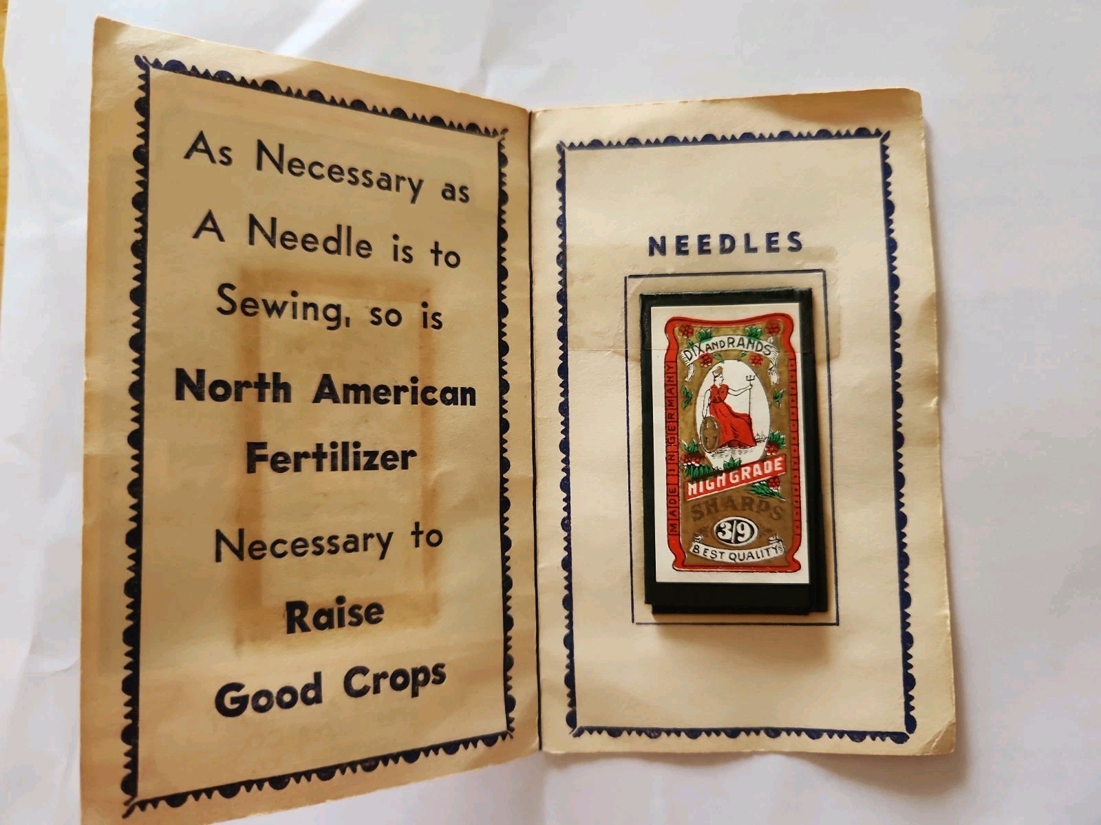 North American Fertilizer Co Louisville Kentucky Advertising Sewing Needle Book