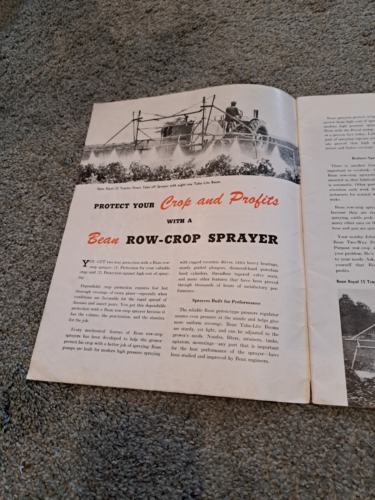 John Bean Mfg. Company Row Crop Sprayers Brochure Catalog 1946
