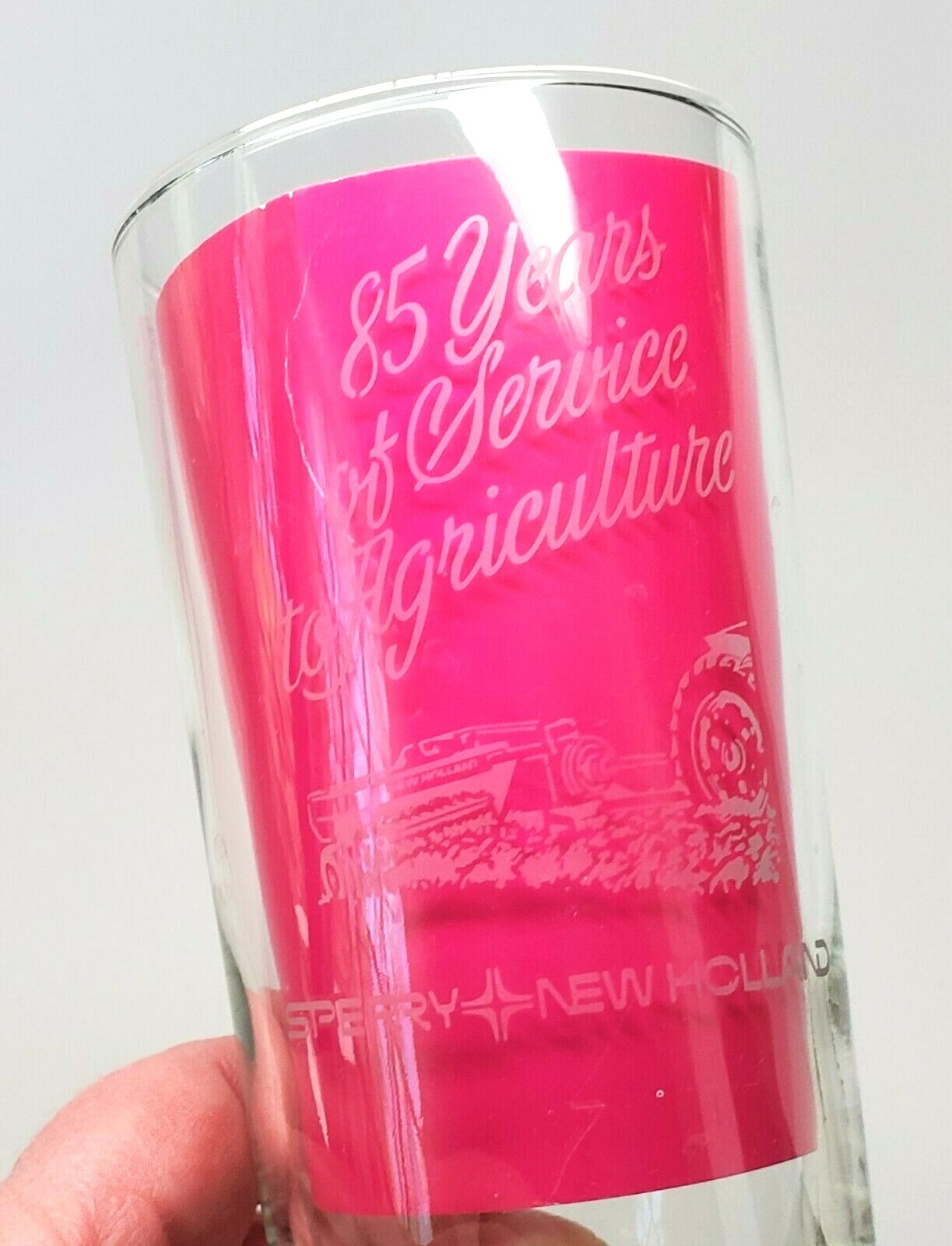 Sperry New Holland 85 Years of Service to Agriculture Glass(es) 1980 Tractor GA