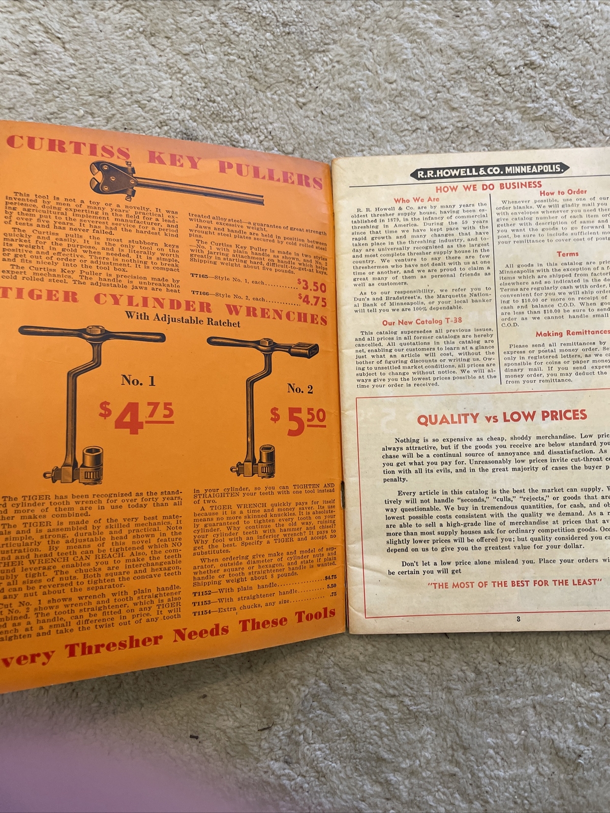 R.R. Howell & Co. Thresher & Power Farming Supplies Catalog T-38
