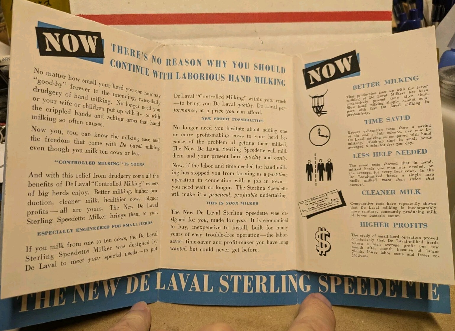 1950 New De Laval Sterling Speedette Milker Brochure Tilton & Son Whitehouse OH