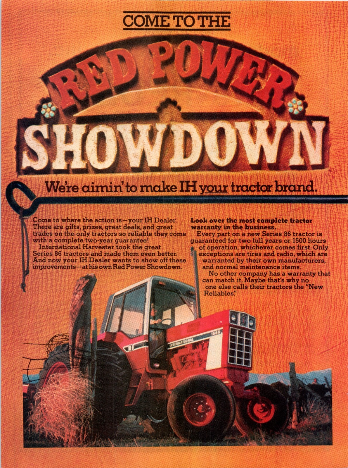 1979 IH International Harvester Red Power 1586 Tractor 70&rsquo;s 2-Page Print Ad