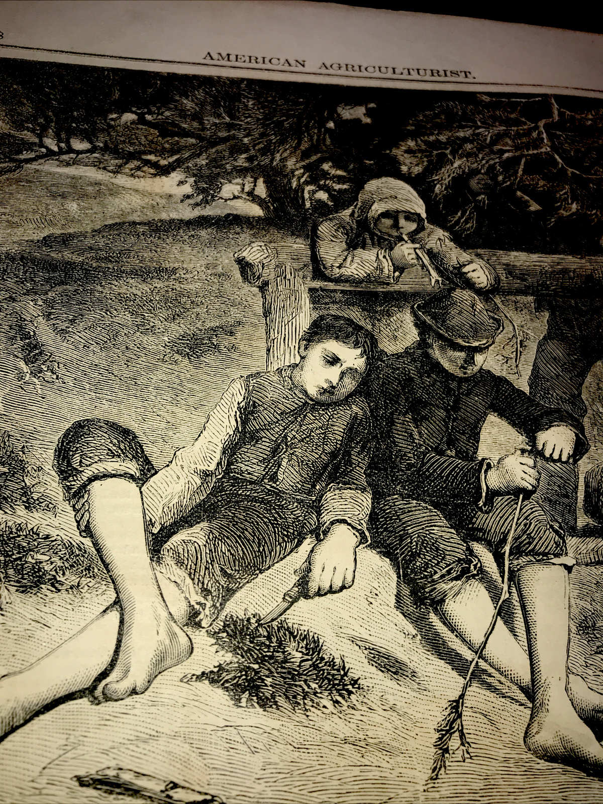 ORIGINAL 1872 THE WHISTLE-MAKERS Engraving Advertising & Article