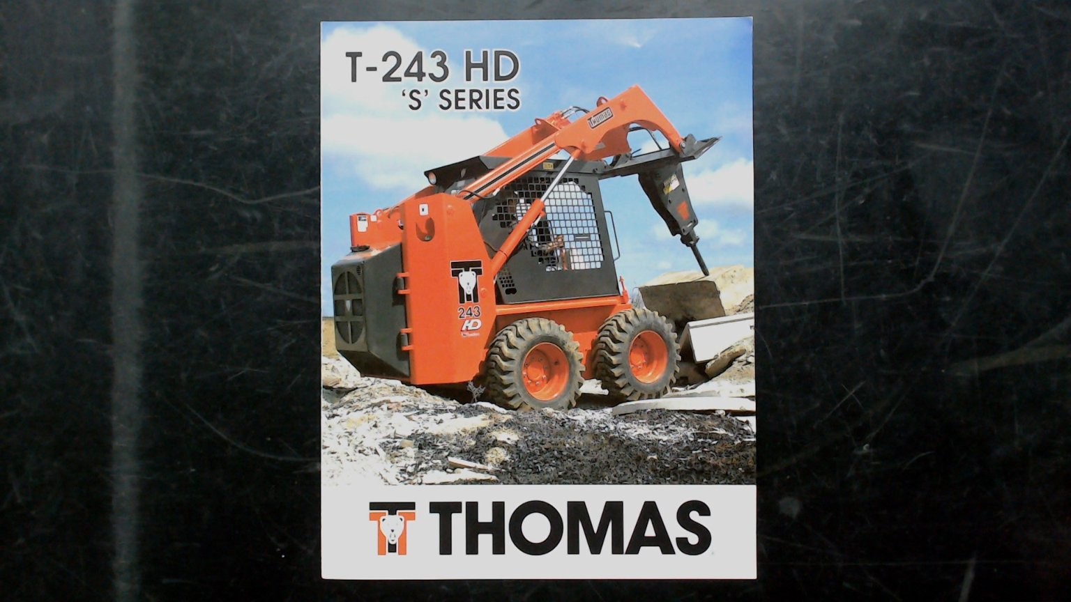 Thomas T-243 HD Skid Steer Loader Brochure Vintage Agriculture 1980s