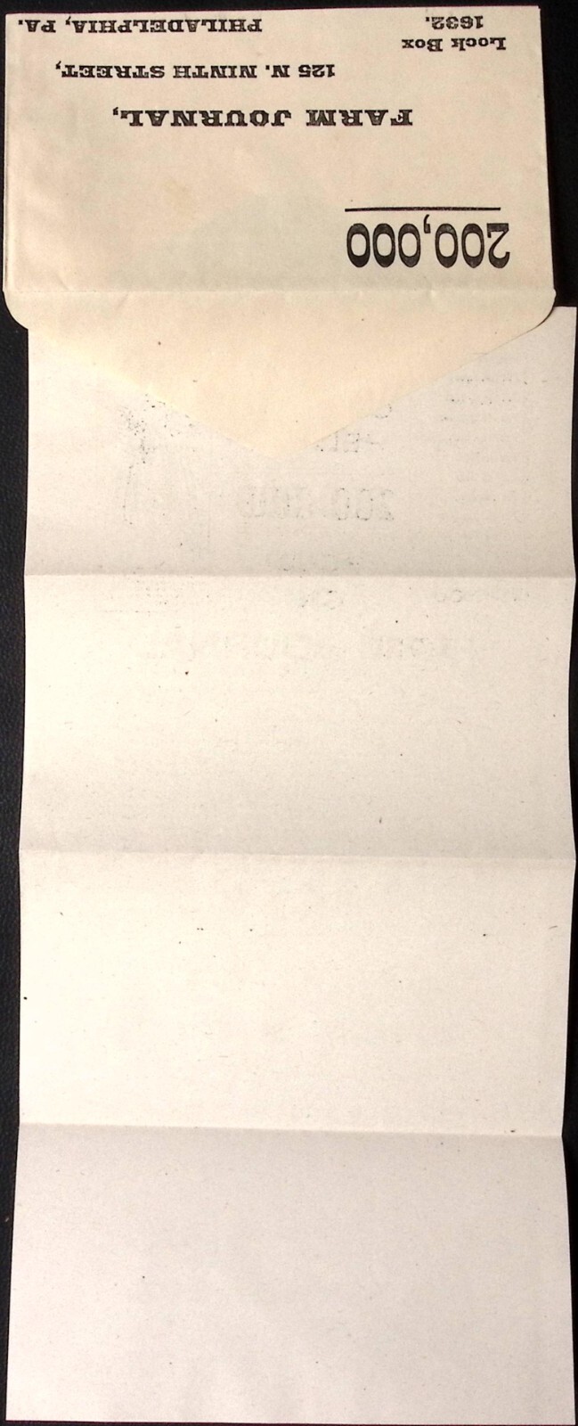 1889 Farm Journal Print Ad Mailer PHILADELPHIA PA Agricultural Publication