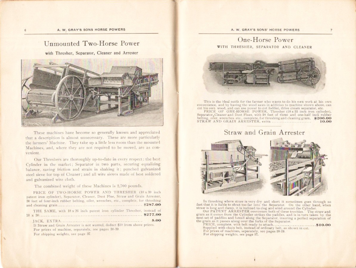 Original Antique 1905-1906, A W. Gray&rsquo;s Sons Farm Equipment Catalog with prices