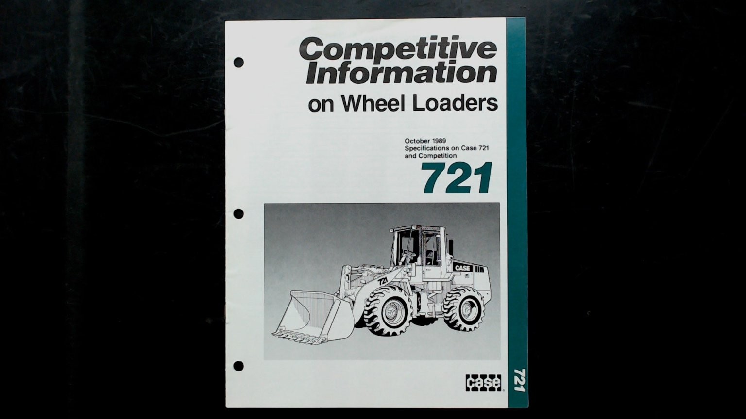Case 721 Wheel Loader Brochure Competitive Info October 1989