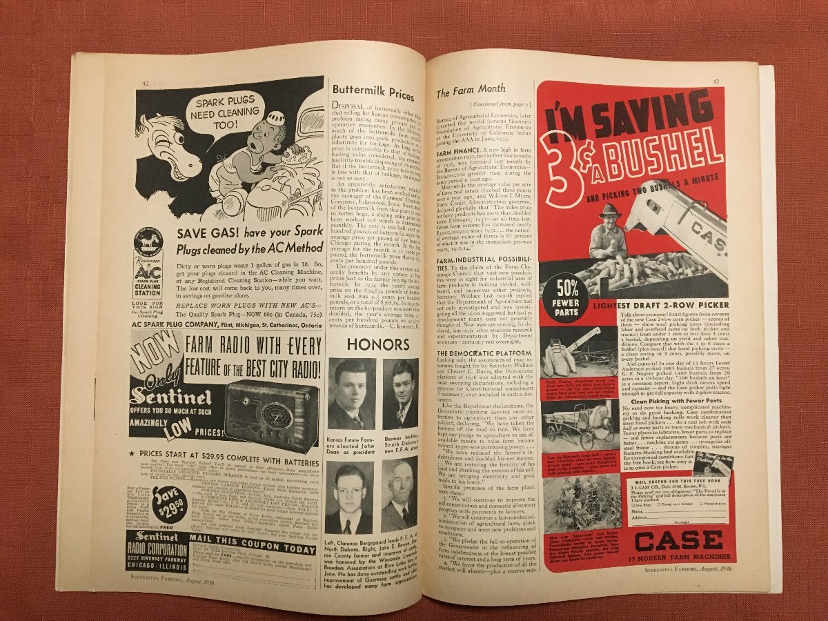 Successful Farming – August 1936 – Ads – IH McCormick/Case/Ford/Chevy/Plymouth