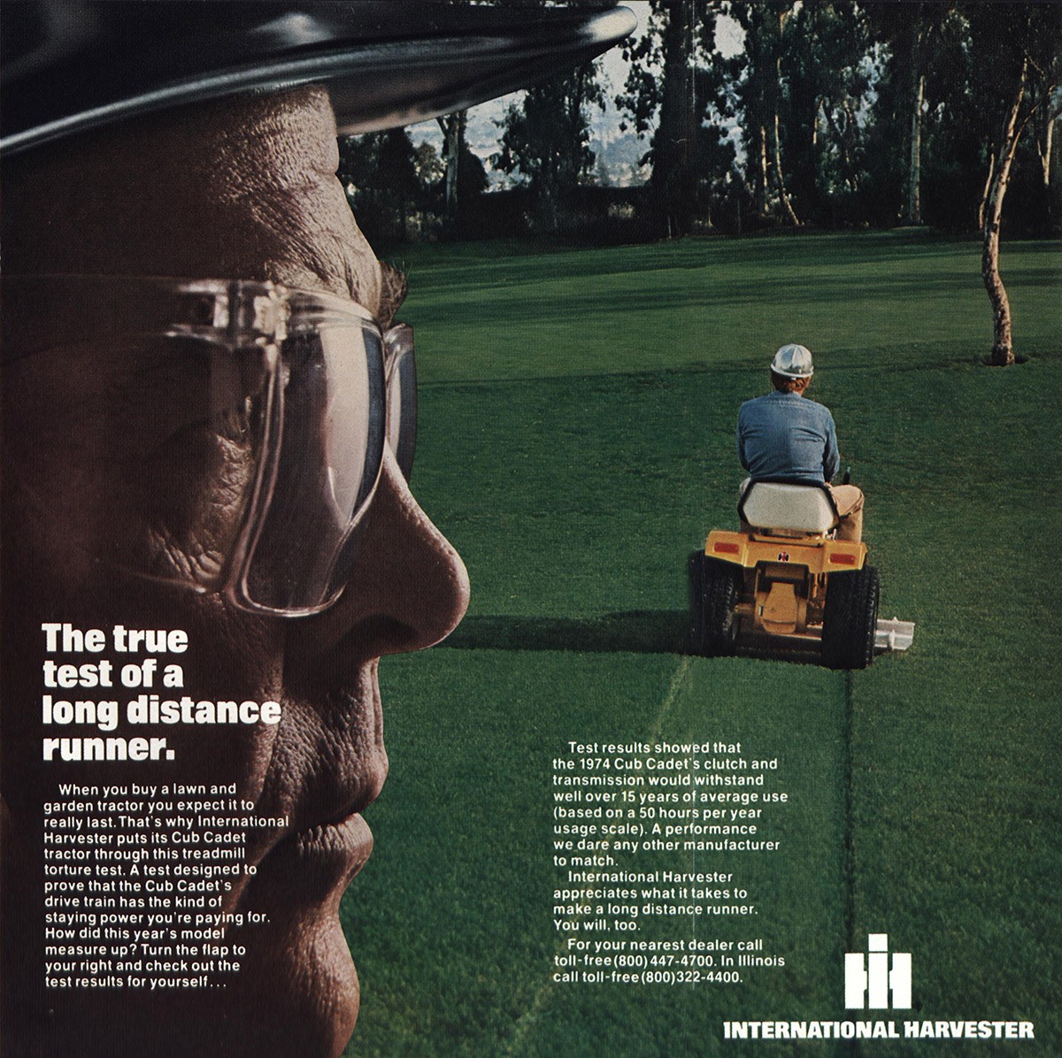 1974 International Harvester Cub Cadet: Long Distance Runner Vintage Print Ad