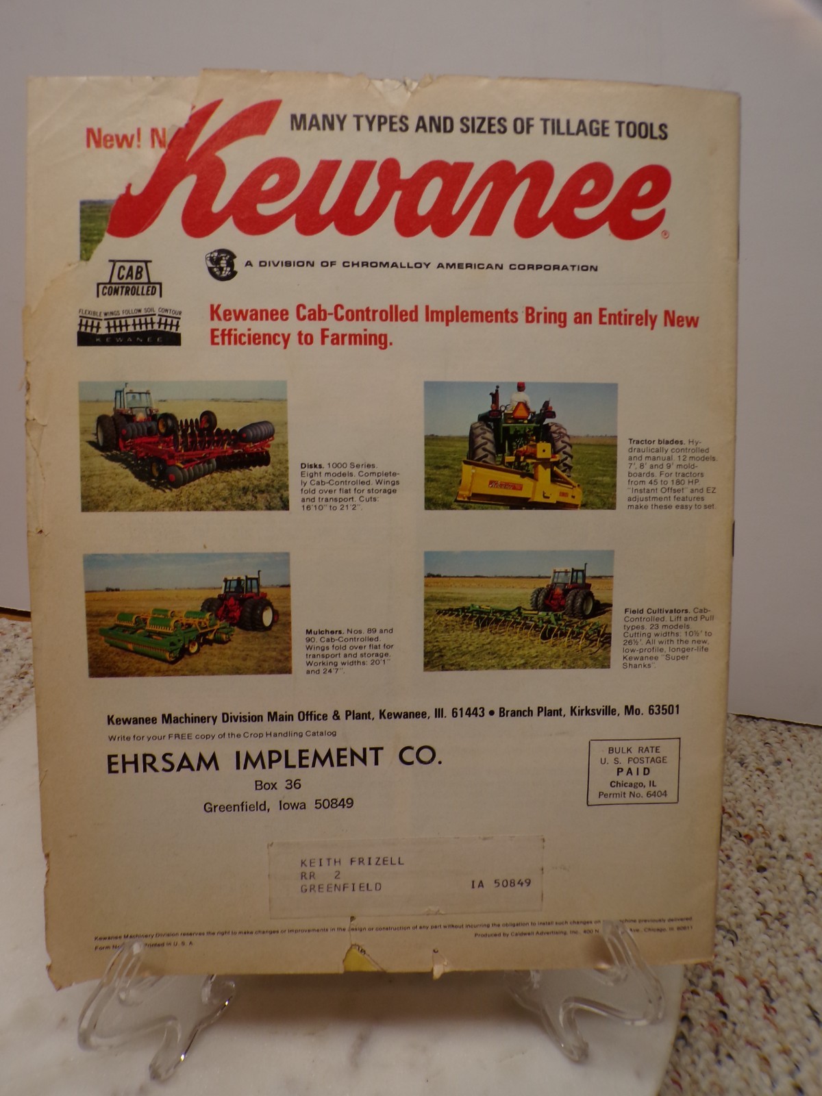 Kewanee Disks-Mulchers-Cultivators-Hoes Farm Machinery Color Catalog Illinois