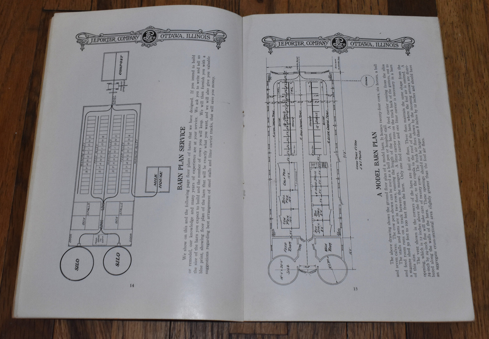 Vintage 1920s J.E. Porter Company Feed Litter Carriers Farm Sales Catalog Book