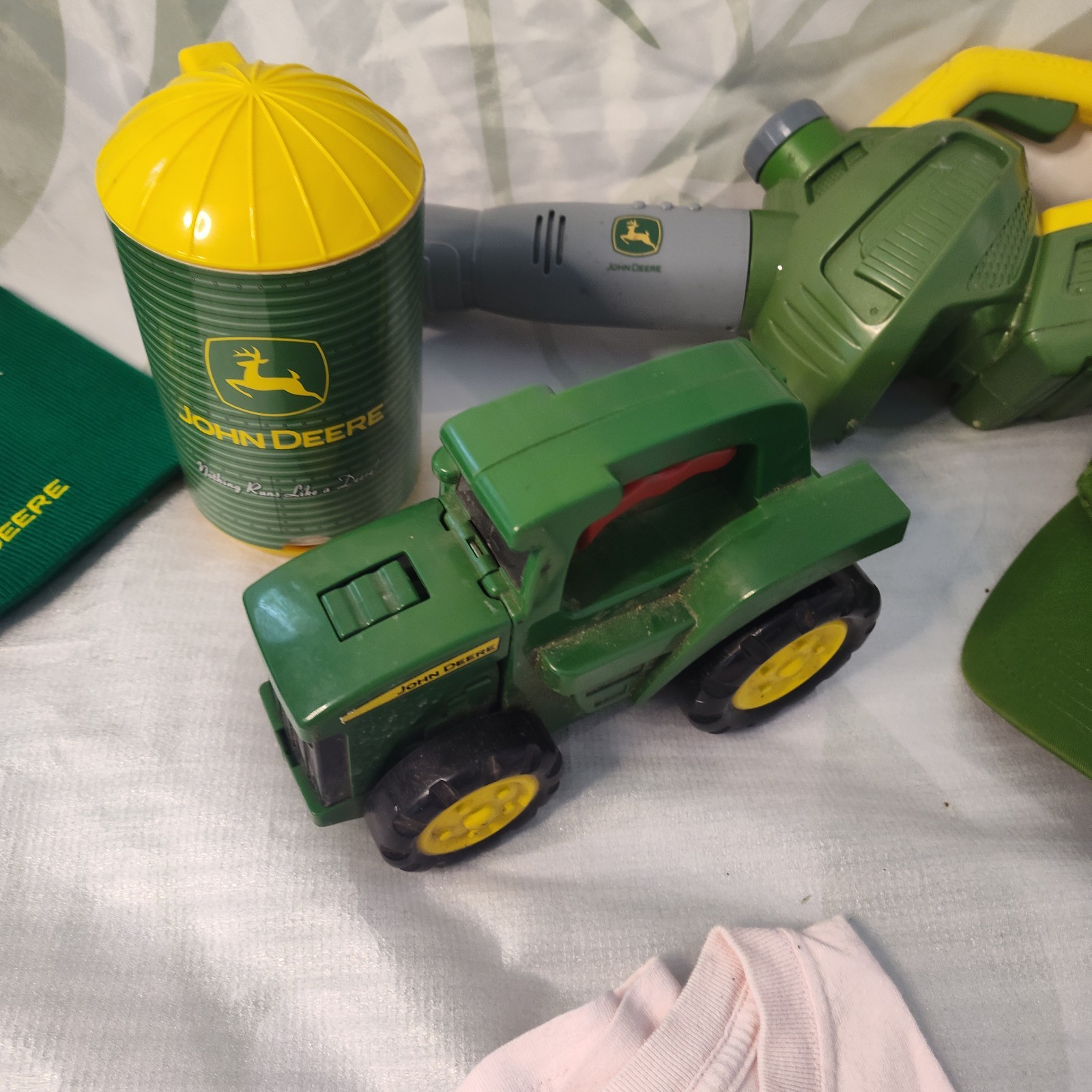 John Deere Collectors Lot With Coaster Silo, Tractor. Hats & Shirts