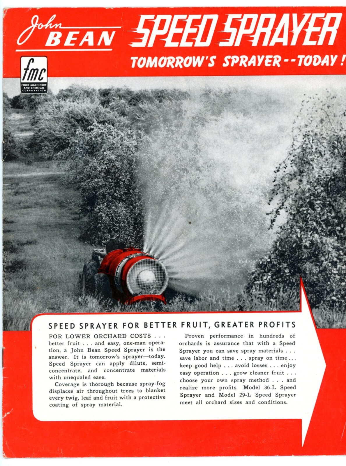 John Bean Speed Sprayer for fruit 1952 brochure John Bean Div. Lan Michigan