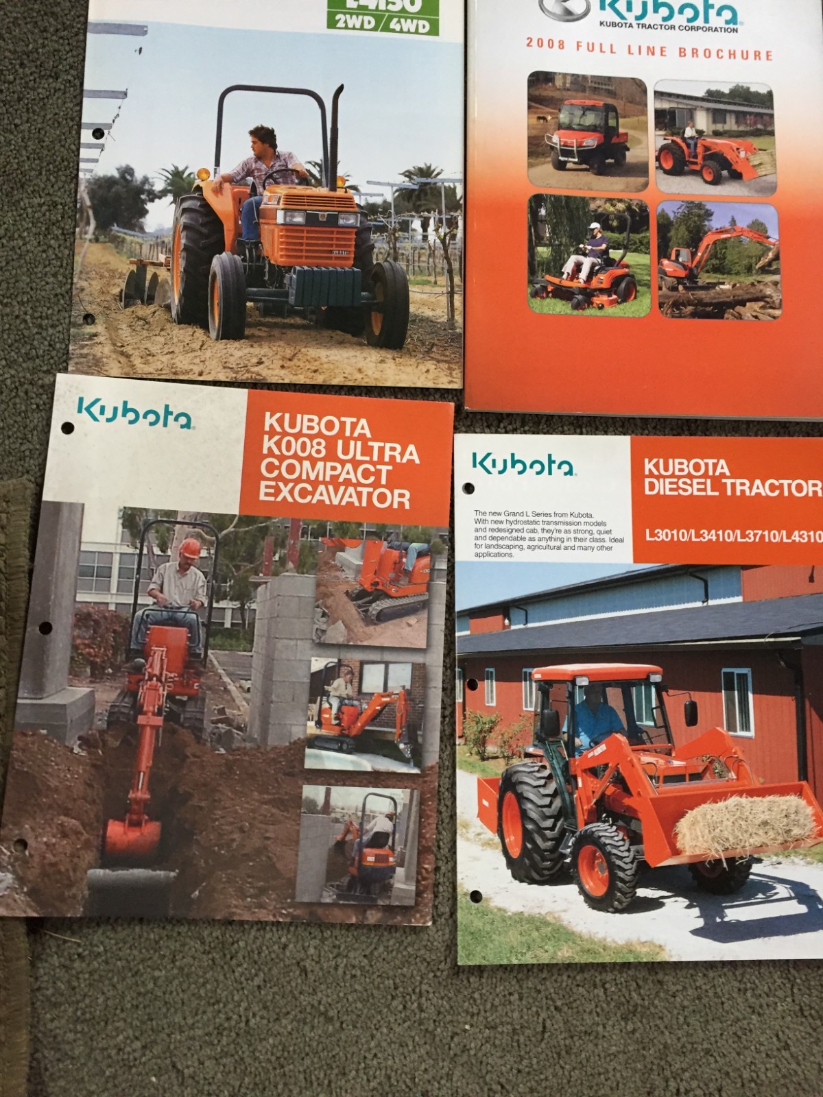 MASSIVE Lot of 44 Kubota tractor and equipment brochures Literature advertizing