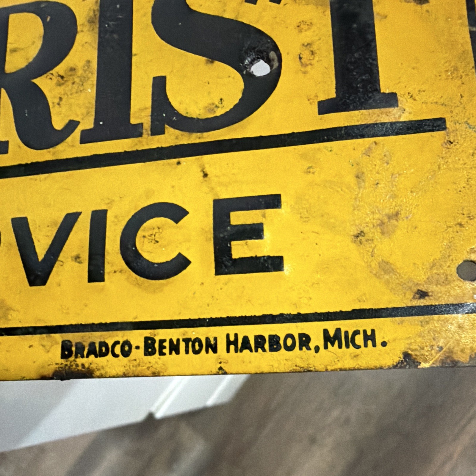 American Agriculturist Protective Service Member Original Metal Advertising Sign