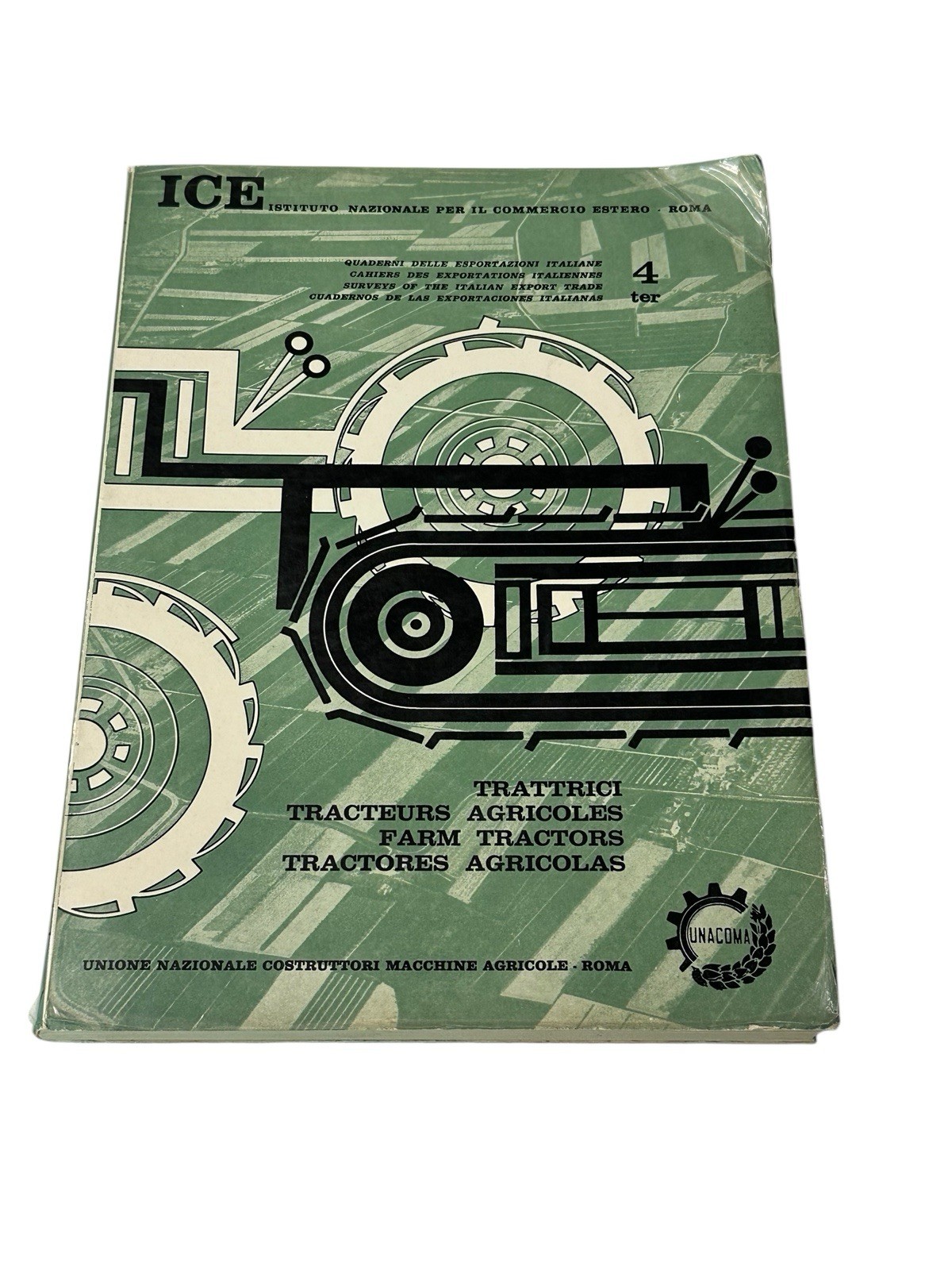 Vintage Italian Tractor Export Catalog ICE UNACOMA Farm Tractors Rome 1950s