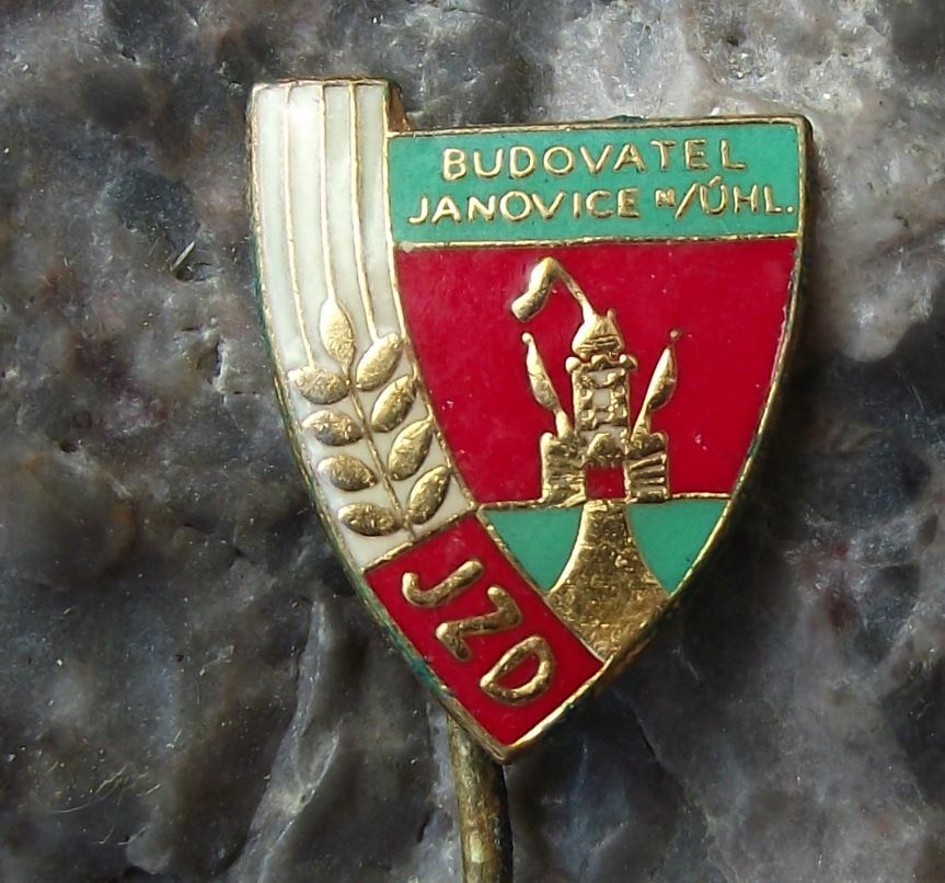 Antique JZD Janovice Czech Agricultural Collective Farming Union Farm Pin Badge