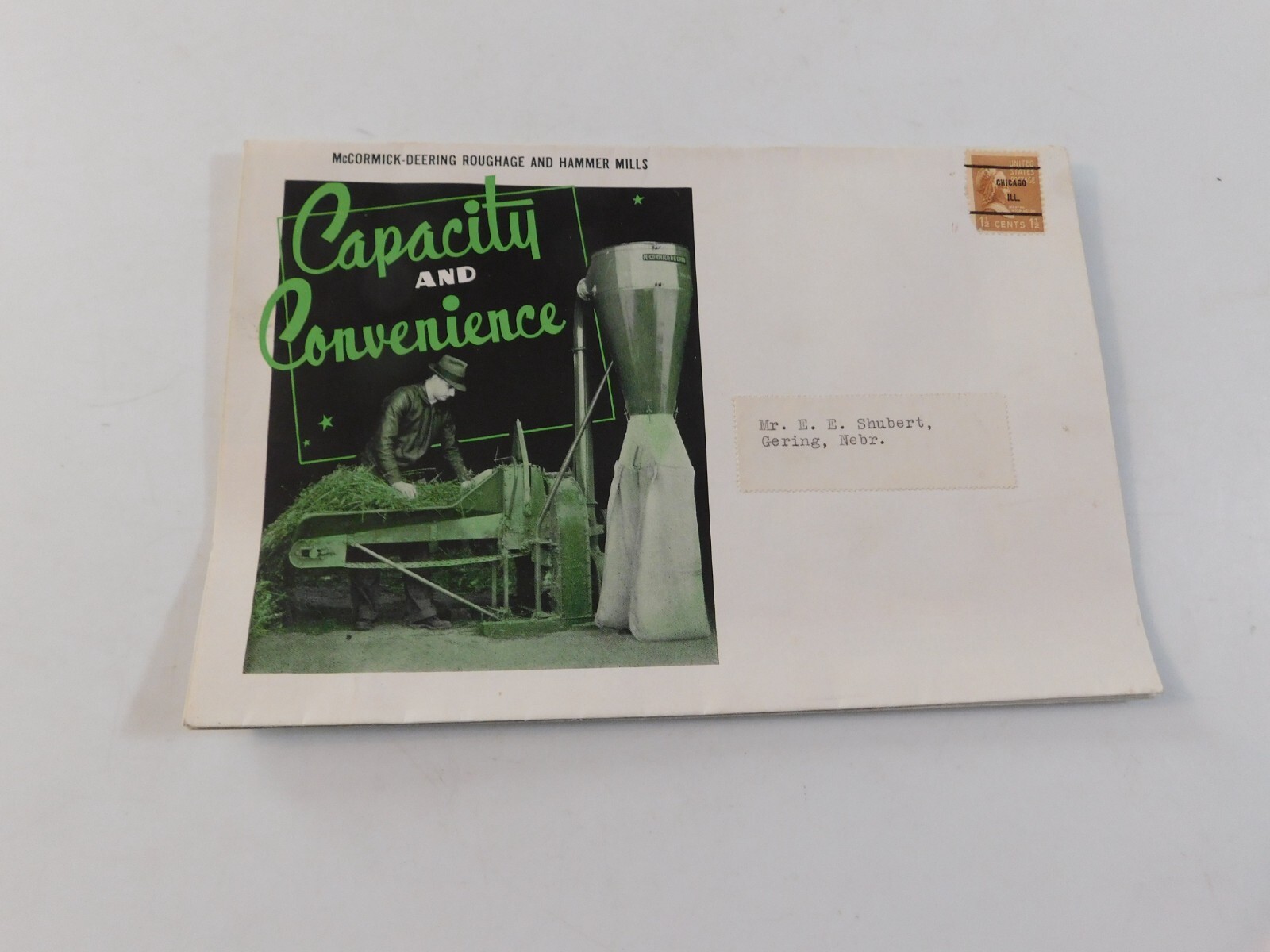 1926 McCORMICK DEERING ROUGHAGE & HAMMER MILLS SALES BROCHURE FOLDOUT NO TEARS
